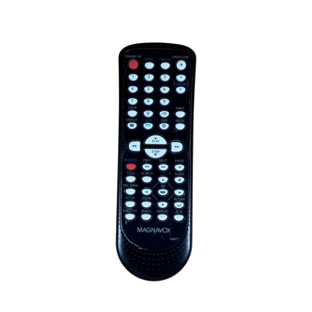 Magnavox Remote Control NB677 Black DVD VCR Combo Replacement